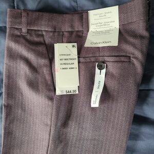 NWT Boys Size 10 Calvin Klein Slim Fit Dress Pants in Beetroot